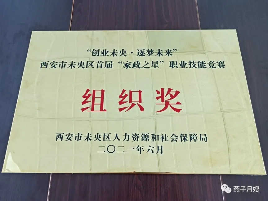 西安市未央?yún)^(qū)“家政之星”組織獎